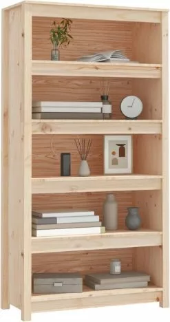 Furniture Limited - Boekenkast 80x35x154 Cm Massief Grenenhout -DECORATIE Winkel 633x1200