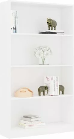 Furniture Limited - Boekenkast Met 4 Schappen 80x24x142 Cm Bewerkt Hout Wit 10 Furniture Limited - Boekenkast Met 4 Schappen 80x24x142 Cm Bewerkt Hout Wit -DECORATIE Winkel 644x1200