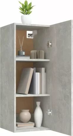 Furniture Limited - Wandkast 34,5x34x90 Cm Bewerkt Hout Betongrijs 14 Furniture Limited - Wandkast 34,5x34x90 Cm Bewerkt Hout Betongrijs -DECORATIE Winkel 646x1200
