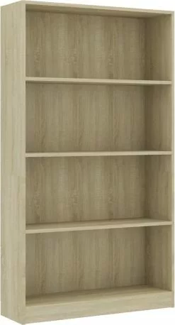 Furniture Limited - Boekenkast Met 4 Schappen 80x24x142 Cm Bewerkt Hout Sonoma Eik 14 Furniture Limited - Boekenkast Met 4 Schappen 80x24x142 Cm Bewerkt Hout Sonoma Eik -DECORATIE Winkel 647x1200