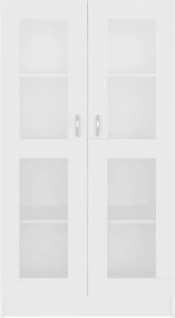 Furniture Limited - Vitrinekast 82,5x30,5x150 Cm Spaanplaat Wit -DECORATIE Winkel 662x1200 2
