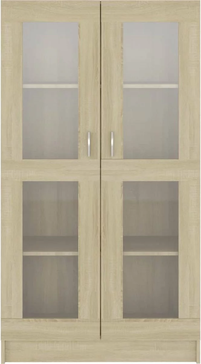 Furniture Limited - Vitrinekast 82,5x30,5x150 Cm Spaanplaat Sonoma Eikenkleurig 5 Furniture Limited - Vitrinekast 82,5x30,5x150 Cm Spaanplaat Sonoma Eikenkleurig - Afbeelding 3