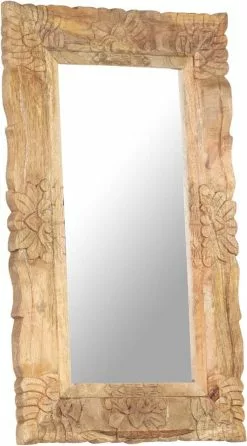 Furniture Limited - Spiegel 80x50 Cm Massief Mangohout -DECORATIE Winkel 665x1200