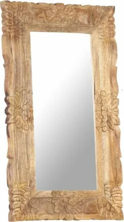 Furniture Limited - Spiegel 80x50 Cm Massief Mangohout -DECORATIE Winkel 670x1200