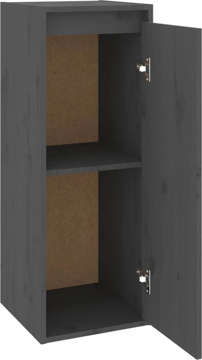 Furniture Limited - Wandkast 30x30x80 Cm Massief Grenenhout Grijs 5 Furniture Limited - Wandkast 30x30x80 Cm Massief Grenenhout Grijs - Afbeelding 3