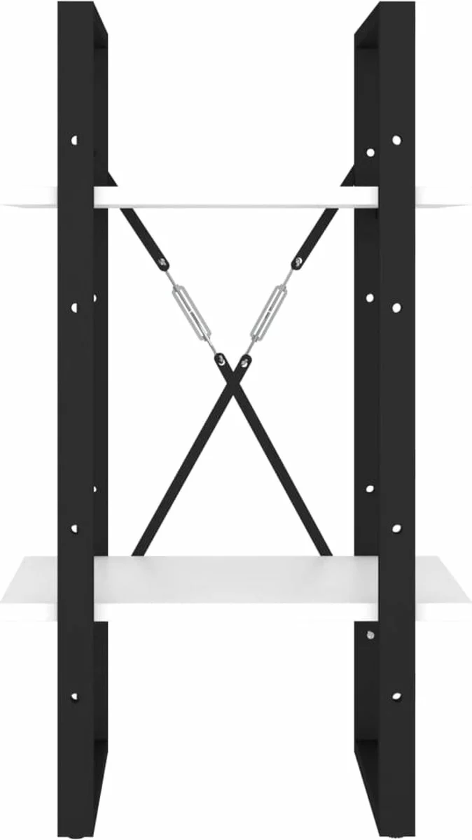 Furniture Limited - Boekenkast Met 2 Schappen 40x30x70 Cm Bewerkt Hout Wit 7 Furniture Limited - Boekenkast Met 2 Schappen 40x30x70 Cm Bewerkt Hout Wit - Afbeelding 5
