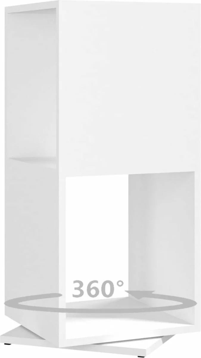 Furniture Limited - Draaikast 34,5x34,5x75,5 Cm Spaanplaat Wit 8 Furniture Limited - Draaikast 34,5x34,5x75,5 Cm Spaanplaat Wit - Afbeelding 6