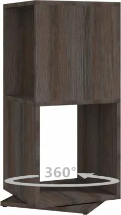 Furniture Limited - Draaikast 34,5x34,5x75,5 Cm Spaanplaat Grijs En Sonoma Eiken -DECORATIE Winkel 677x1200 2
