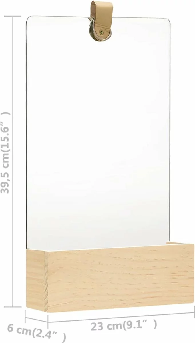 Furniture Limited - Wandspiegel 23x29,5 Cm Massief Grenenhout 9 Furniture Limited - Wandspiegel 23x29,5 Cm Massief Grenenhout - Afbeelding 7