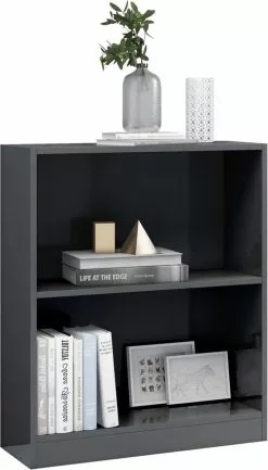 Furniture Limited - Boekenkast 60x24x74,5 Cm Bewerkt Hout Hoogglans Grijs 10 Furniture Limited - Boekenkast 60x24x74,5 Cm Bewerkt Hout Hoogglans Grijs -DECORATIE Winkel 684x1200