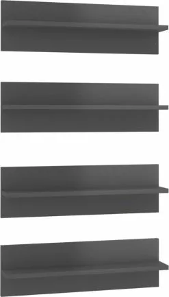 Furniture Limited - Wandschappen 4 St 60x11,5x18 Cm Spaanplaat Hoogglans Grijs -DECORATIE Winkel 684x1200 3