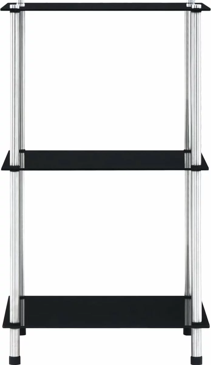 Furniture Limited - Kastje 3-laags 40x40x67 Cm Gehard Glas Zwart 8 Furniture Limited - Kastje 3-laags 40x40x67 Cm Gehard Glas Zwart - Afbeelding 6