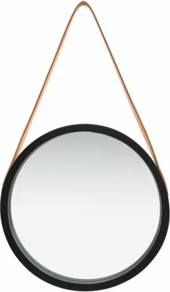 Furniture Limited - Wandspiegel Met Band 40 Cm Zwart -DECORATIE Winkel 700x1200 1