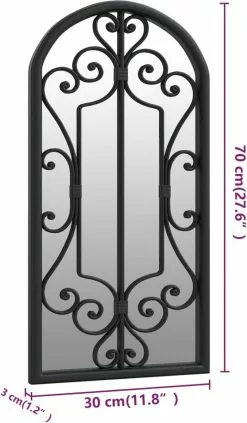 Furniture Limited - Spiegel 70x30 Cm Ijzer Zwart -DECORATIE Winkel 701x1200 1