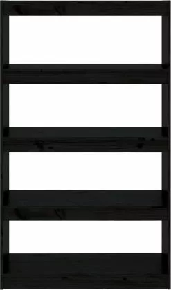 Furniture Limited - Boekenkast/kamerscherm 80x30x135,5 Cm Massief Grenenhout Zwart 18 Furniture Limited - Boekenkast/kamerscherm 80x30x135,5 Cm Massief Grenenhout Zwart -DECORATIE Winkel 708x1200 1