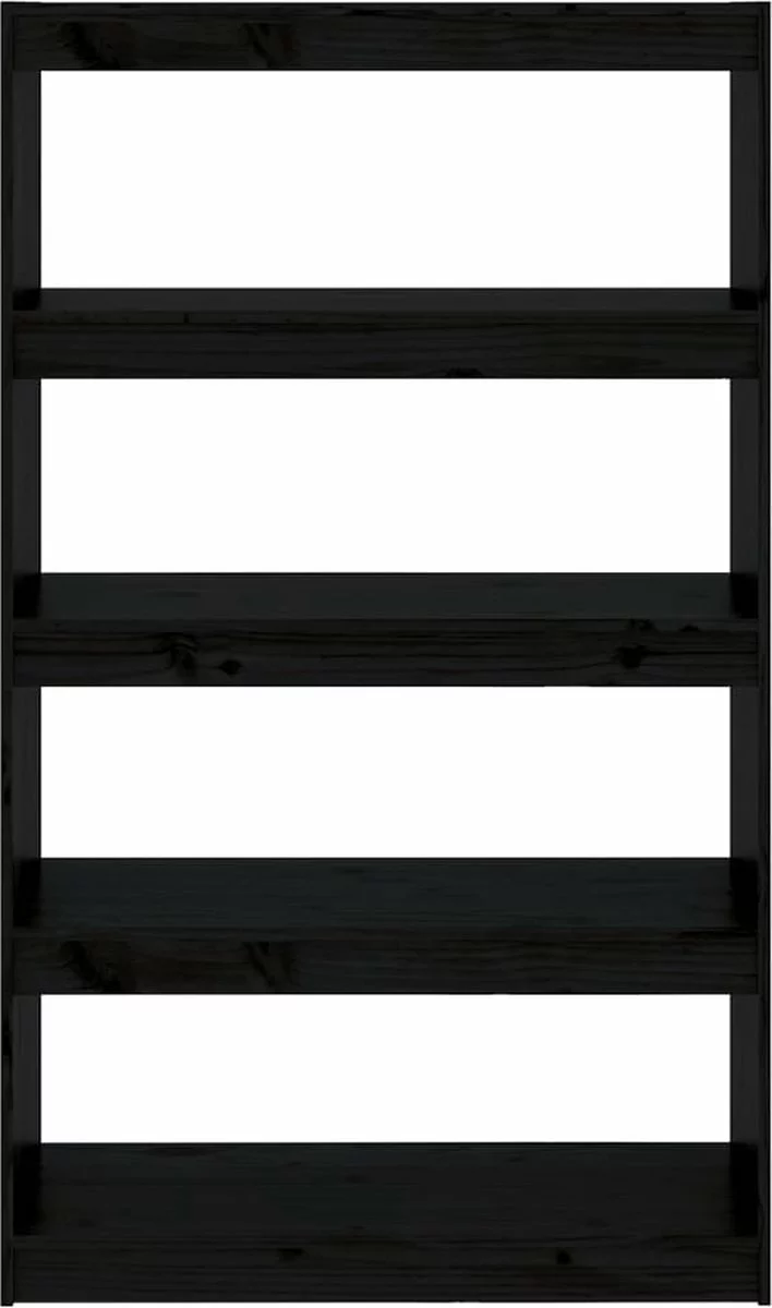 Furniture Limited - Boekenkast/kamerscherm 80x30x135,5 Cm Massief Grenenhout Zwart 10 Furniture Limited - Boekenkast/kamerscherm 80x30x135,5 Cm Massief Grenenhout Zwart - Afbeelding 8