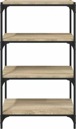 Furniture Limited - Boekenkast 60x33x100 Cm Bewerkt Hout En Staal Sonoma Eiken -DECORATIE Winkel 709x1200