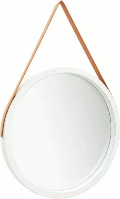 Furniture Limited - Wandspiegel Met Band 60 Cm Wit
