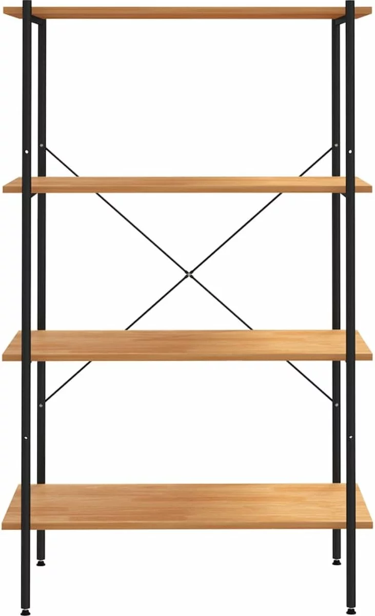 Furniture Limited - Opbergrek 4-laags 80x40x130 Cm Zwart En Eikenkleurig 7 Furniture Limited - Opbergrek 4-laags 80x40x130 Cm Zwart En Eikenkleurig - Afbeelding 5