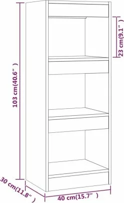 Furniture Limited - Boekenkast/kamerscherm 40x30x103 Cm Spaanplaat Sonoma Eiken 13 Furniture Limited - Boekenkast/kamerscherm 40x30x103 Cm Spaanplaat Sonoma Eiken -DECORATIE Winkel 732x1200 2
