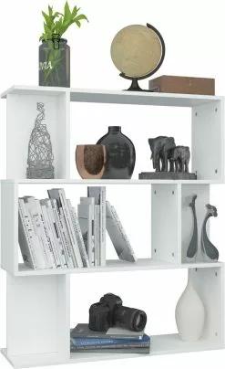 Furniture Limited - Boekenkast/kamerscherm 80x24x96 Cm Bewerkt Hout Wit 14 Furniture Limited - Boekenkast/kamerscherm 80x24x96 Cm Bewerkt Hout Wit -DECORATIE Winkel 733x1200