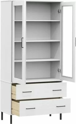 Furniture Limited - Boekenkast Met Metalen Poten OSLO 85x35x172,5 Cm Hout Wit -DECORATIE Winkel 739x1200 1