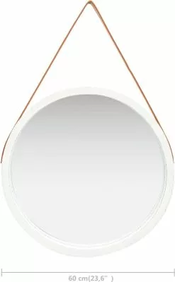 Furniture Limited - Wandspiegel Met Band 60 Cm Wit -DECORATIE Winkel 743x1200 4