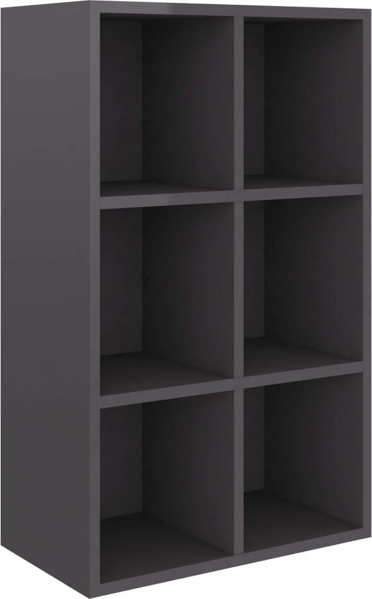 Furniture Limited - Boekenkast/dressoir 66x30x97,8 Cm Bewerkt Hout Hoogglans Grijs 3 Furniture Limited - Boekenkast/dressoir 66x30x97,8 Cm Bewerkt Hout Hoogglans Grijs