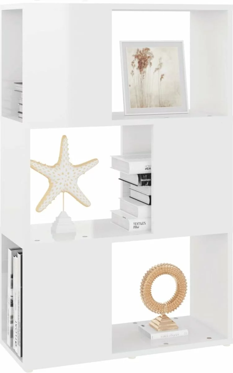 Furniture Limited - Boekenkast/kamerscherm 60x24x94 Cm Spaanplaat Hoogglans Wit 9 Furniture Limited - Boekenkast/kamerscherm 60x24x94 Cm Spaanplaat Hoogglans Wit - Afbeelding 7