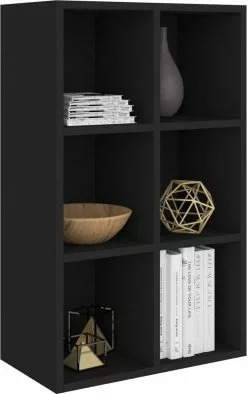 Furniture Limited - Boekenkast/dressoir 66x30x97,8 Cm Bewerkt Hout Zwart -DECORATIE Winkel 752x1200