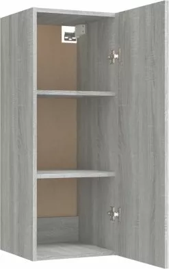 Furniture Limited - Wandkast 34,5x34x90 Cm Bewerkt Hout Grijs Sonoma Eikenkleurig -DECORATIE Winkel 755x1200