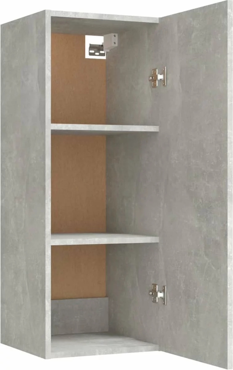 Furniture Limited - Wandkast 34,5x34x90 Cm Bewerkt Hout Betongrijs 9 Furniture Limited - Wandkast 34,5x34x90 Cm Bewerkt Hout Betongrijs - Afbeelding 7