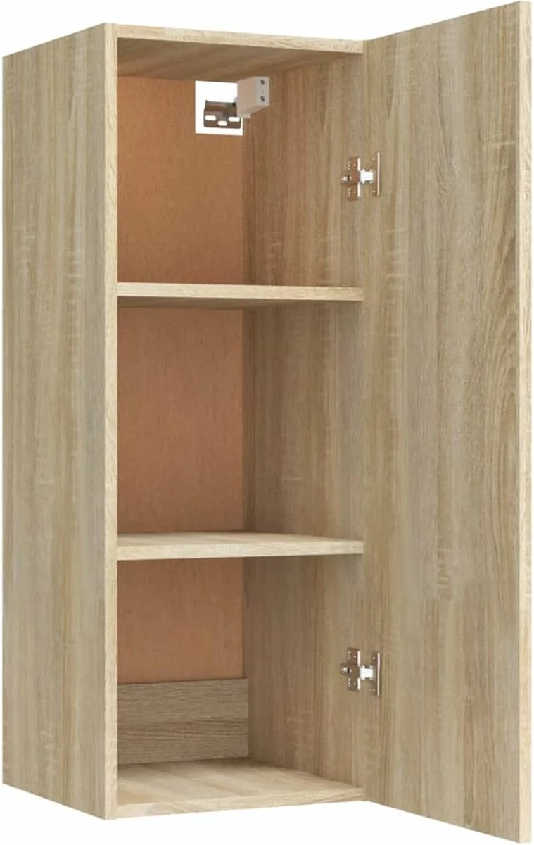 Furniture Limited - Wandkast 34,5x34x90 Cm Bewerkt Hout Sonoma Eikenkleurig 8 Furniture Limited - Wandkast 34,5x34x90 Cm Bewerkt Hout Sonoma Eikenkleurig - Afbeelding 6