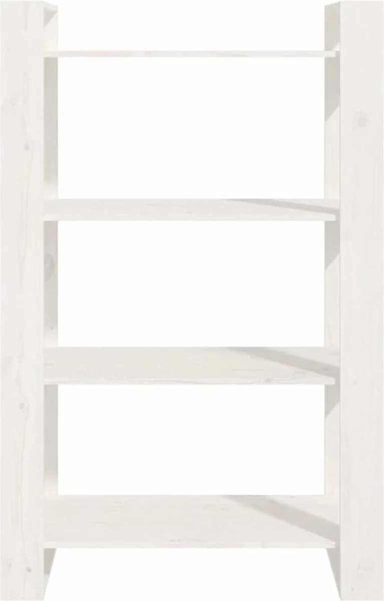 Furniture Limited - Boekenkast/kamerscherm 80x35x125 Cm Massief Grenenhout Wit 10 Furniture Limited - Boekenkast/kamerscherm 80x35x125 Cm Massief Grenenhout Wit - Afbeelding 8