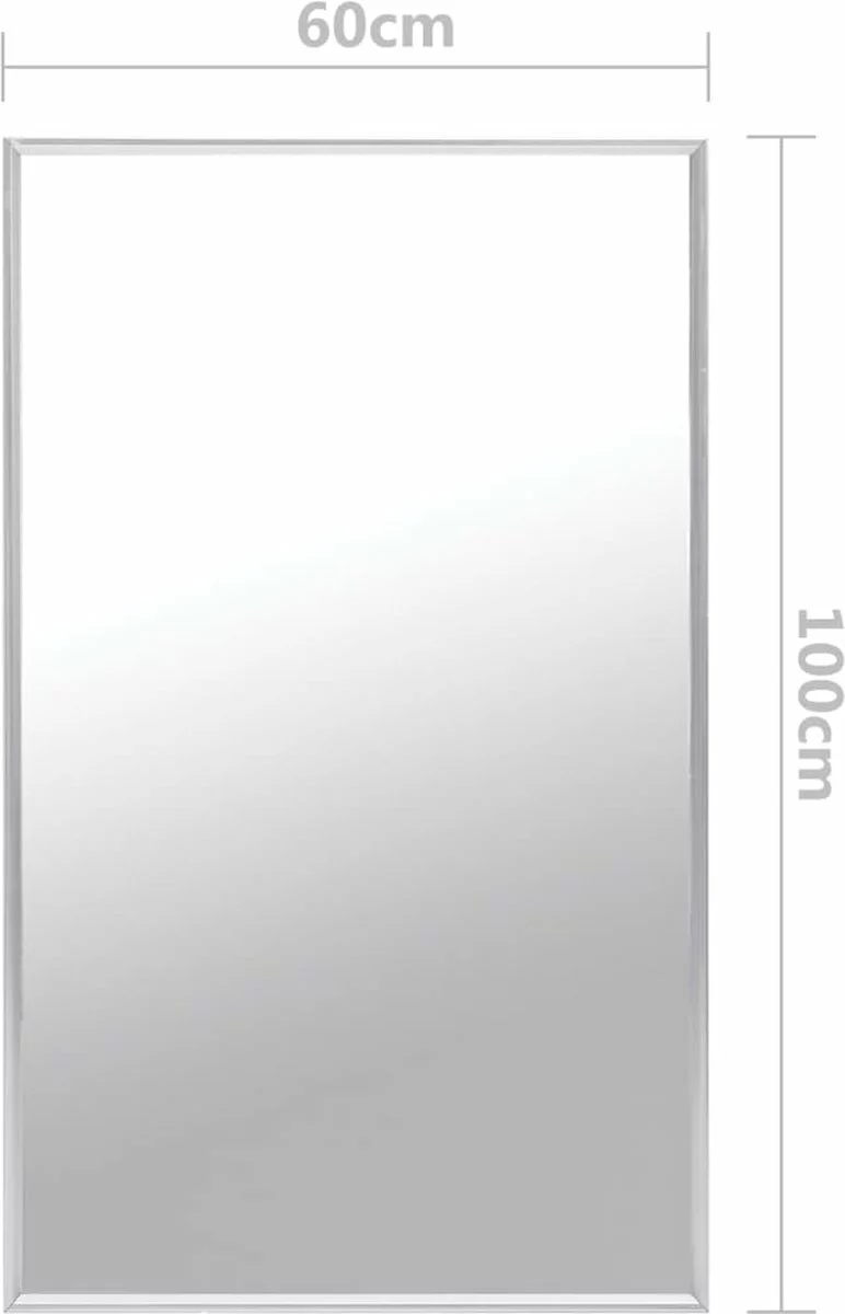 Furniture Limited - Spiegel 100x60 Cm Zilverkleurig 5 Furniture Limited - Spiegel 100x60 Cm Zilverkleurig - Afbeelding 3