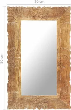 Furniture Limited - Spiegel 80x50 Cm Massief Mangohout -DECORATIE Winkel 780x1200