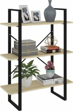 Furniture Limited - Boekenkast 80x30x105 Cm Spaanplaat Sonoma Eikenkleurig -DECORATIE Winkel 789x1200