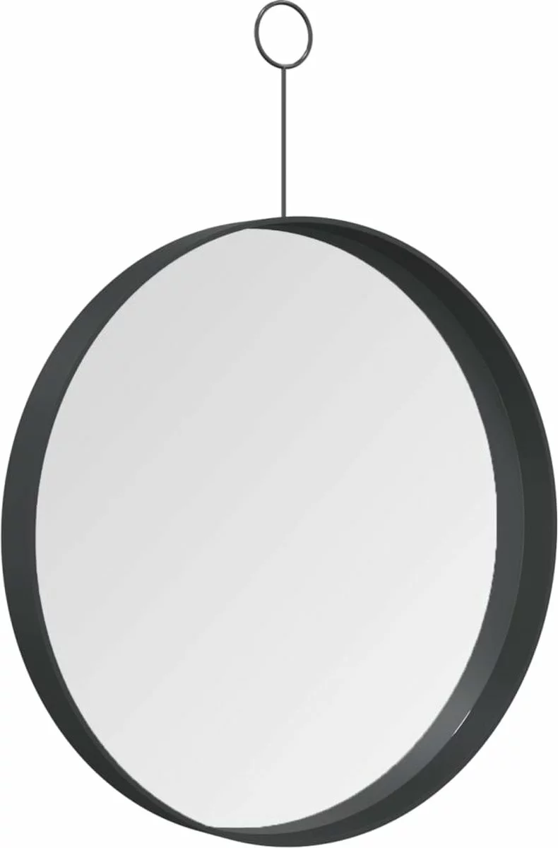 Furniture Limited - Hangspiegel Met Haak 30 Cm Zwart 4 Furniture Limited - Hangspiegel Met Haak 30 Cm Zwart - Afbeelding 2