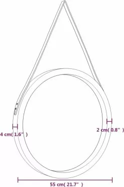 Furniture Limited - Wandspiegel Met Band Ø 55 Cm Zwart -DECORATIE Winkel 797x1200 1