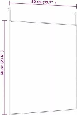 Furniture Limited - Deurspiegel 50x60 Cm Glas En Aluminium Zwart -DECORATIE Winkel 803x1200 3