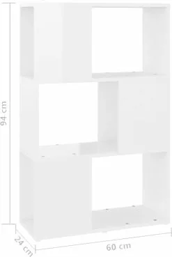 Furniture Limited - Boekenkast/kamerscherm 60x24x94 Cm Spaanplaat Hoogglans Wit 15 Furniture Limited - Boekenkast/kamerscherm 60x24x94 Cm Spaanplaat Hoogglans Wit -DECORATIE Winkel 804x1200