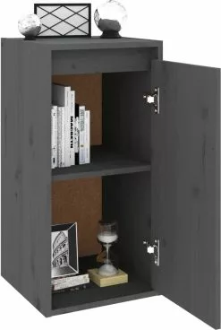 Furniture Limited - Wandkast 30x30x60 Cm Massief Grenenhout Grijs -DECORATIE Winkel 806x1200 1
