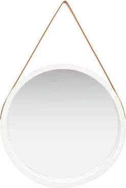 Furniture Limited - Wandspiegel Met Band 60 Cm Wit -DECORATIE Winkel 808x1200