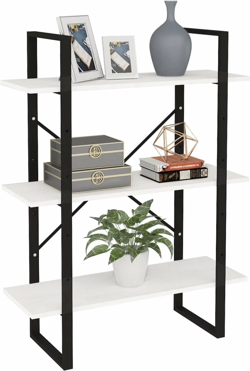 Furniture Limited - Boekenkast Met 3 Schappen 80x30x105 Cm Massief Grenenhout Wit 10 Furniture Limited - Boekenkast Met 3 Schappen 80x30x105 Cm Massief Grenenhout Wit - Afbeelding 8