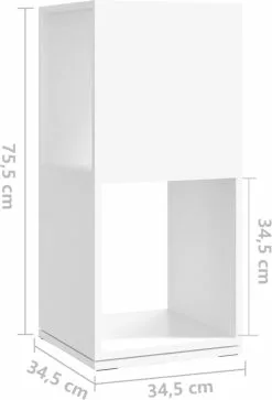 Furniture Limited - Draaikast 34,5x34,5x75,5 Cm Spaanplaat Wit 13 Furniture Limited - Draaikast 34,5x34,5x75,5 Cm Spaanplaat Wit -DECORATIE Winkel 817x1200 1