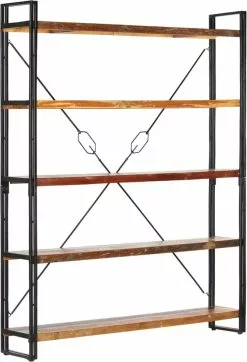 Furniture Limited - Boekenkast Met 5 Schappen 140x30x180 Cm Massief Gerecycled Hout 18 Furniture Limited - Boekenkast Met 5 Schappen 140x30x180 Cm Massief Gerecycled Hout -DECORATIE Winkel 818x1200 1