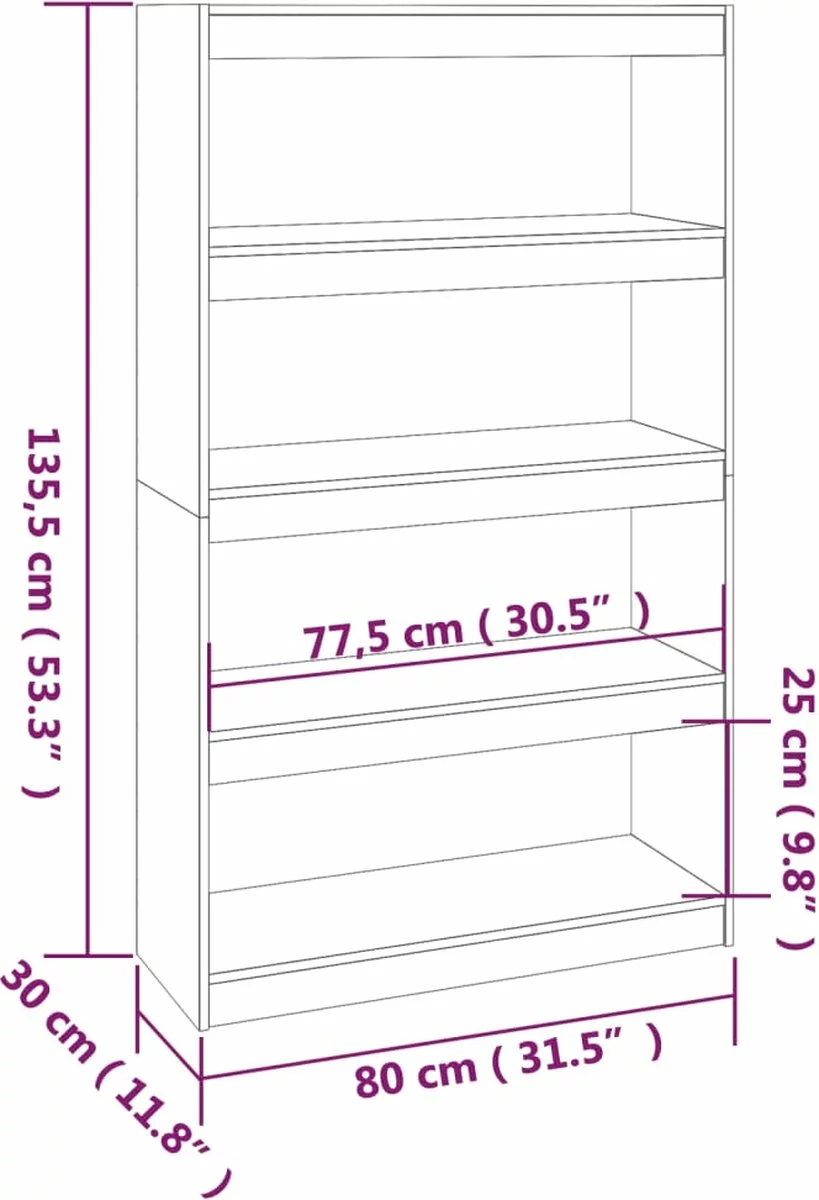 Furniture Limited - Boekenkast/kamerscherm 80x30x135,5 Cm Massief Grenenhout Zwart 6 Furniture Limited - Boekenkast/kamerscherm 80x30x135,5 Cm Massief Grenenhout Zwart - Afbeelding 4