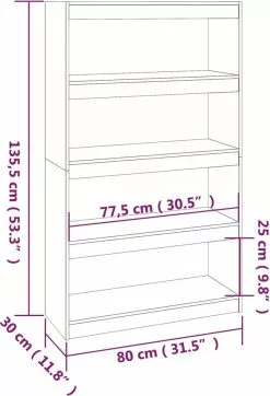 Furniture Limited - Boekenkast/kamerscherm 80x30x135,5 Cm Massief Grenenhout Wit 17 Furniture Limited - Boekenkast/kamerscherm 80x30x135,5 Cm Massief Grenenhout Wit -DECORATIE Winkel 819x1200 2