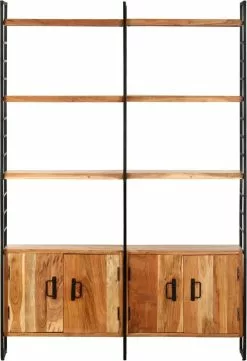 Furniture Limited - Boekenkast Met 4 Schappen 124x30x180 Cm Massief Acaciahout