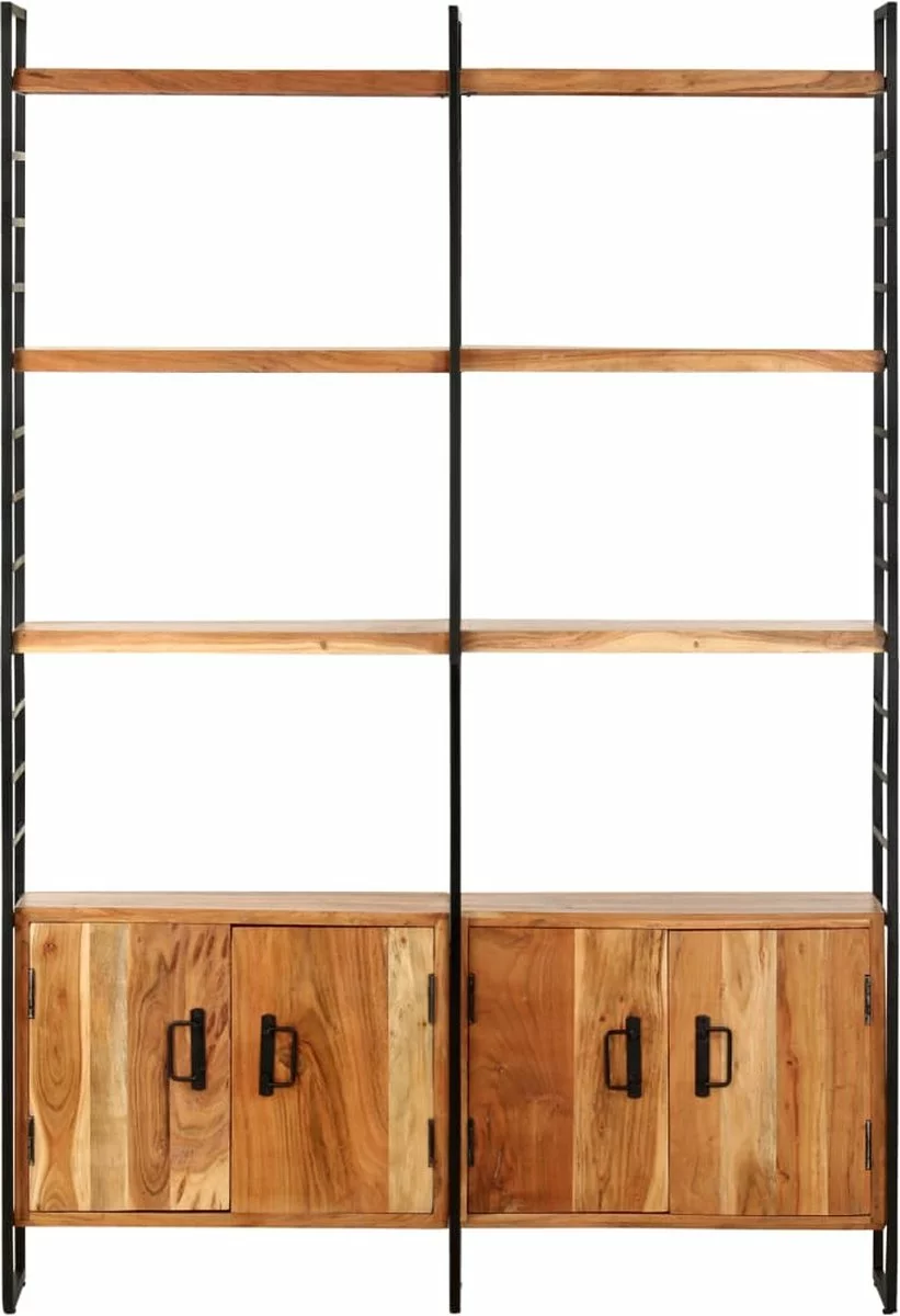 Furniture Limited - Boekenkast Met 4 Schappen 124x30x180 Cm Massief Acaciahout 3 Furniture Limited - Boekenkast Met 4 Schappen 124x30x180 Cm Massief Acaciahout